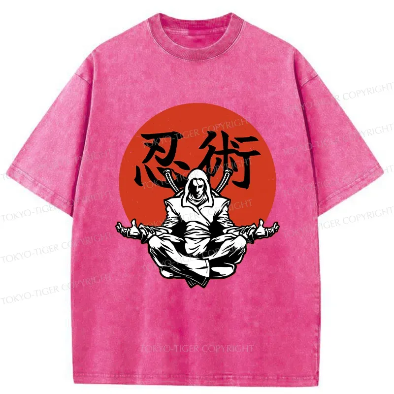 Tokyo-Tiger Japanese Ninjutsu Washed T-Shirt