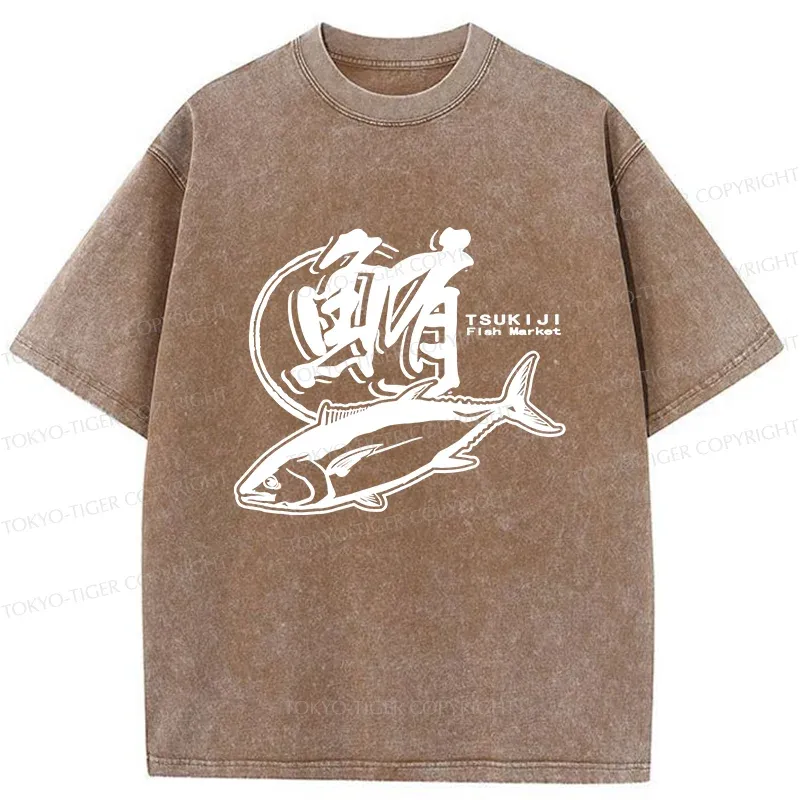 Tokyo-Tiger Tuna Market Washed T-Shirt