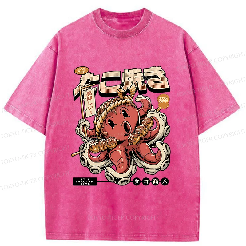 Tokyo-Tiger Delicious Octopus Balls Washed T-Shirt