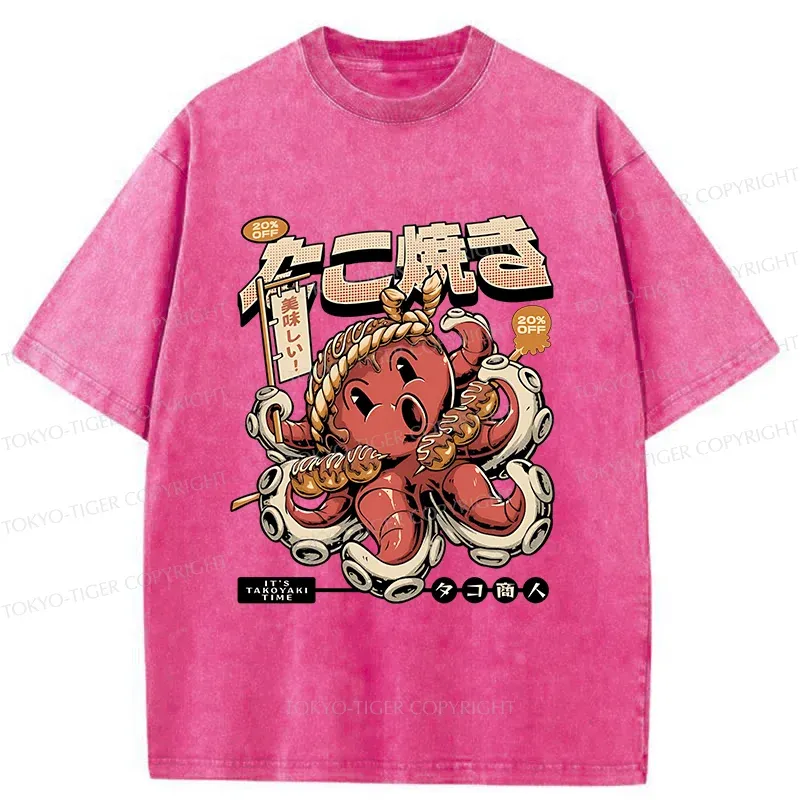 Tokyo-Tiger Delicious Octopus Balls Washed T-Shirt
