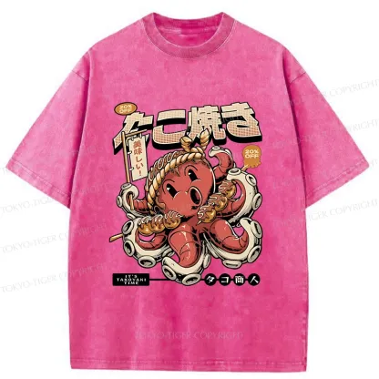 Tokyo-Tiger Delicious Octopus Balls Washed T-Shirt