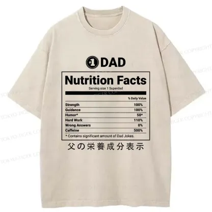 Tokyo-Tiger Father Nutrition Facts Washed T-Shirt