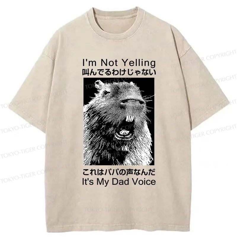 Tokyo-Tiger Funny Dad Voice Washed T-Shirt