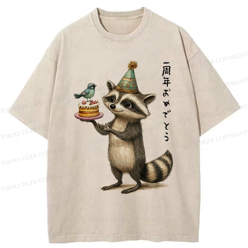 Tokyo-Tiger Happy First Anniversary Washed T-Shirt