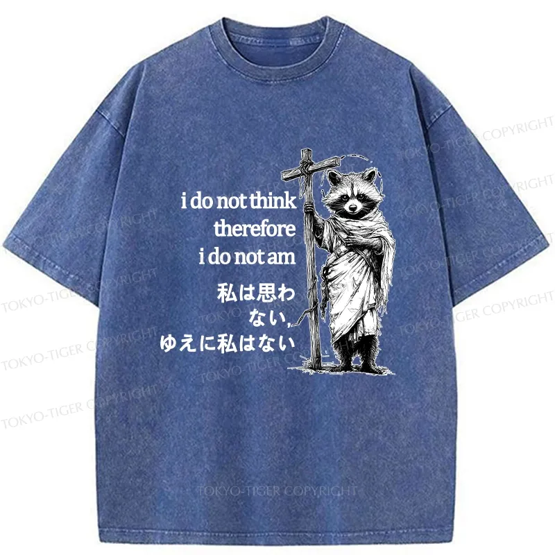 Tokyo-Tiger Thinking Raccoon Washed T-Shirt