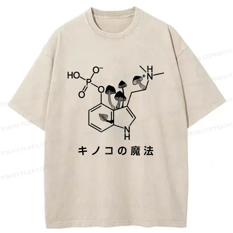Tokyo-Tiger Magic Of Mushrooms Washed T-Shirt