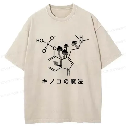 Tokyo-Tiger Magic Of Mushrooms Washed T-Shirt