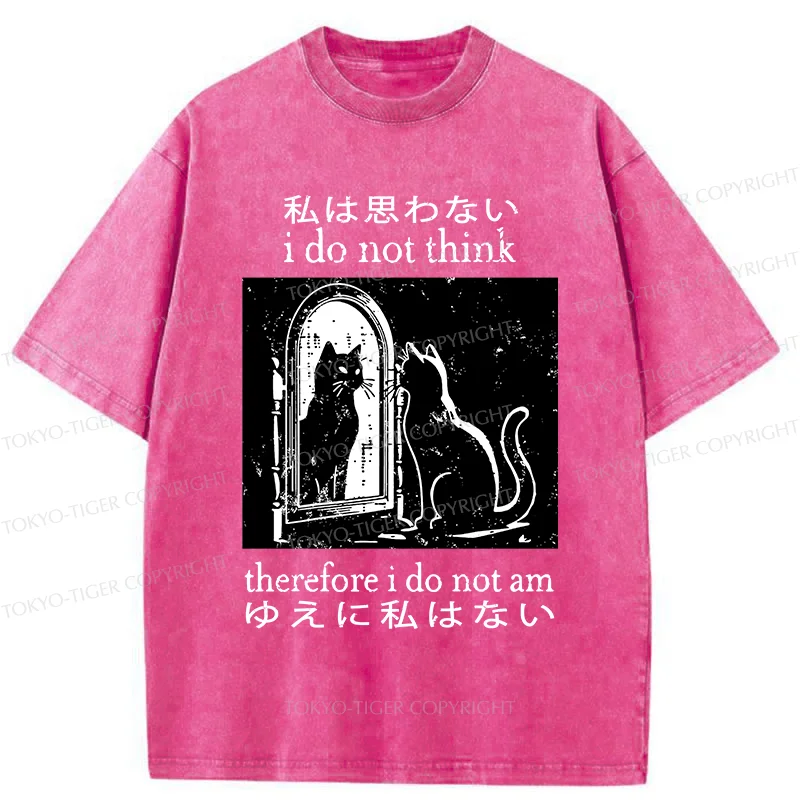 Tokyo-Tiger Thinking Black Cat Washed T-Shirt