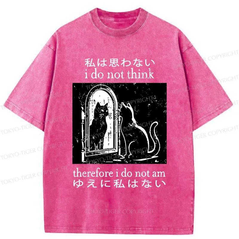Tokyo-Tiger Thinking Black Cat Washed T-Shirt