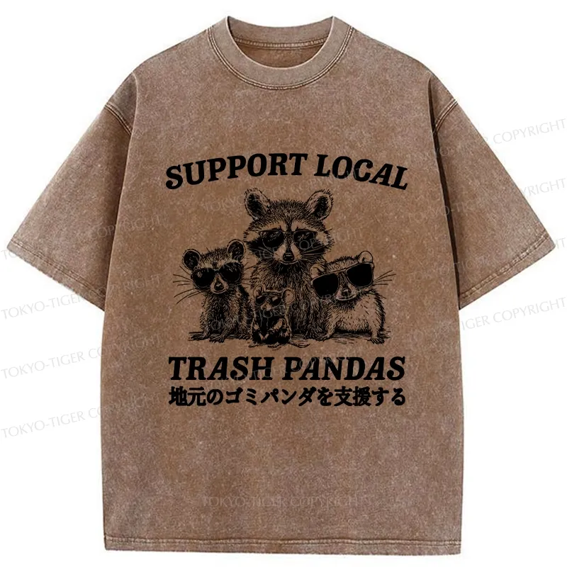 Tokyo-Tiger Trash Pandas Funny Washed T-Shirt
