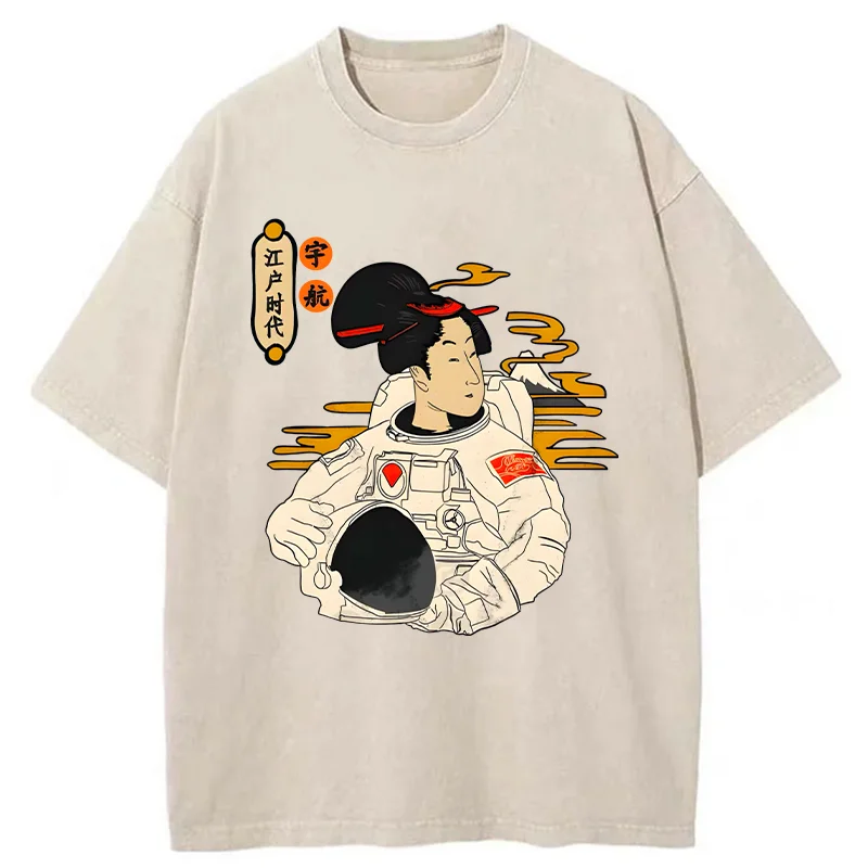 Tokyo-Tiger Geisha Astronaut Washed T-Shirt