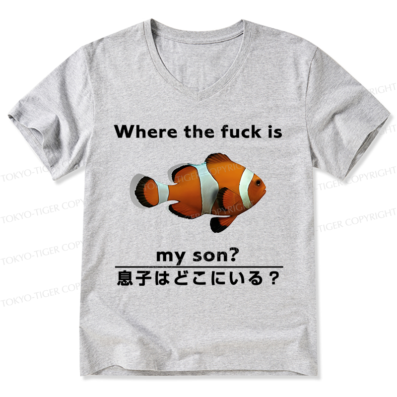Tokyo-Tiger Fish Looking For Son V-Neck Classic T-Shirt