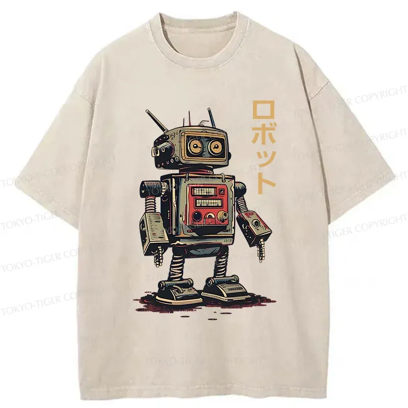 Tokyo-Tiger Japanese Robot Washed T-Shirt