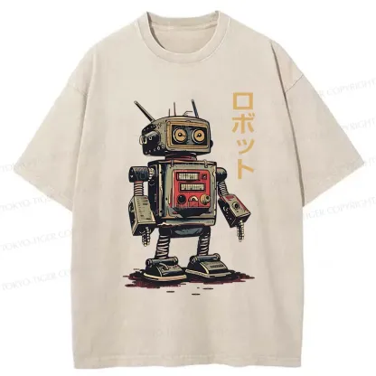 Tokyo-Tiger Japanese Robot Washed T-Shirt