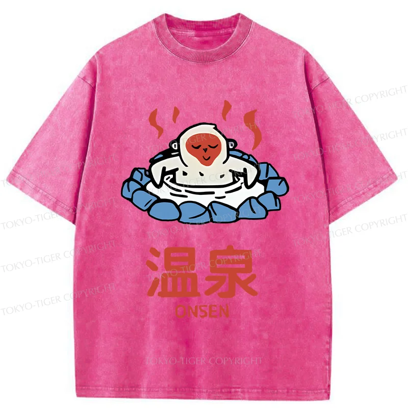Tokyo-Tiger Hot Spring Japanese Monkey Washed T-Shirt