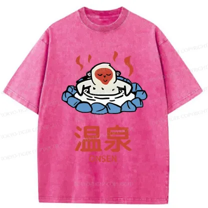 Tokyo-Tiger Hot Spring Japanese Monkey Washed T-Shirt
