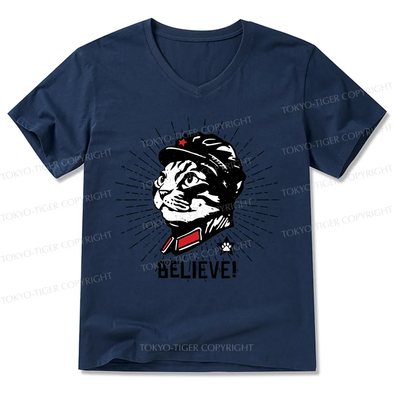 Tokyo-Tiger Trust Cat Chairman V-Neck Classic T-Shirt