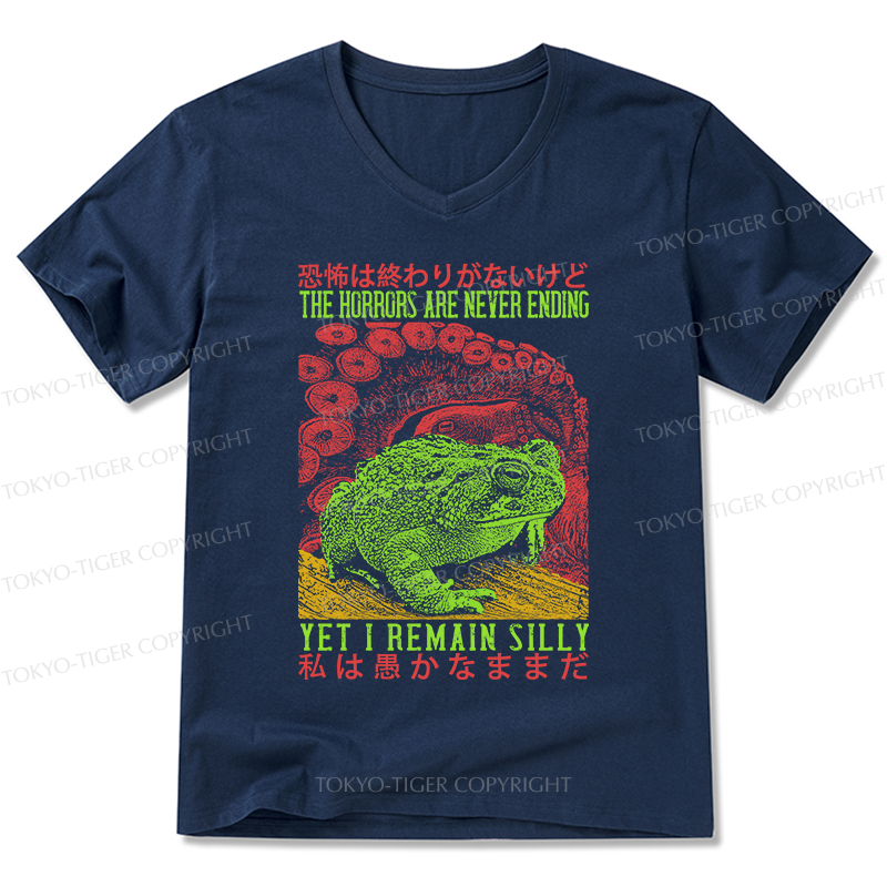 Tokyo-Tiger The Horrors Are Never Ending Japan V-Neck Classic T-Shirt
