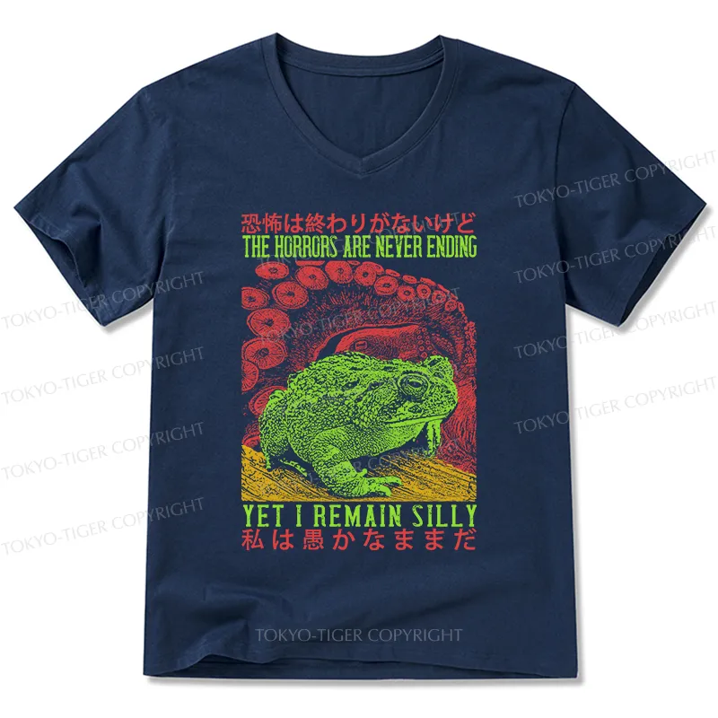Tokyo-Tiger The Horrors Are Never Ending Japan V-Neck Classic T-Shirt