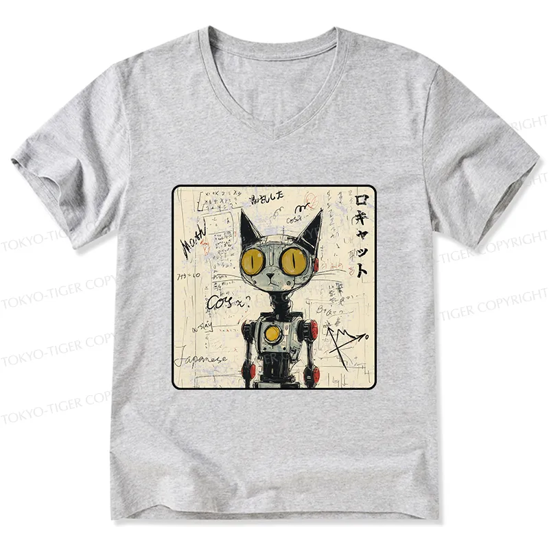 Tokyo-Tiger Robot Cat V-Neck Classic T-Shirt