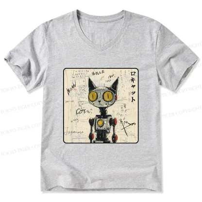 Tokyo-Tiger Robot Cat V-Neck Classic T-Shirt