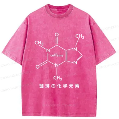 Tokyo-Tiger Chemical Elements Of Coffee Washed T-Shirt