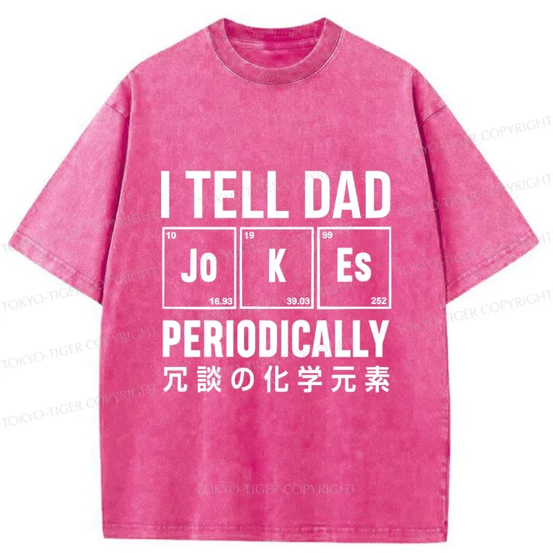 Tokyo-Tiger Tell Dad Jokes Washed T-Shirt