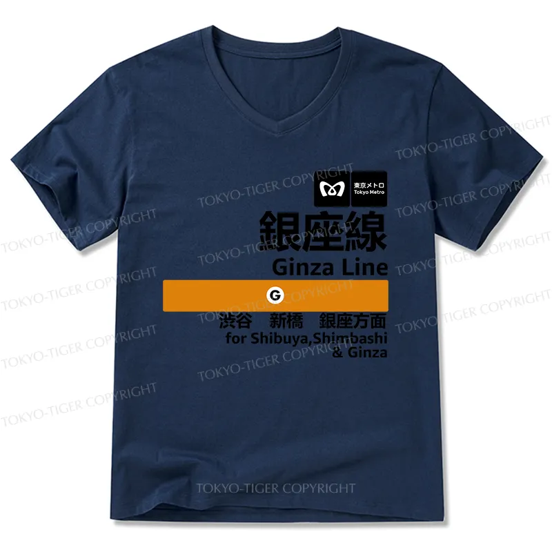 Tokyo-Tiger Ginza Line Japan V-Neck Classic T-Shirt