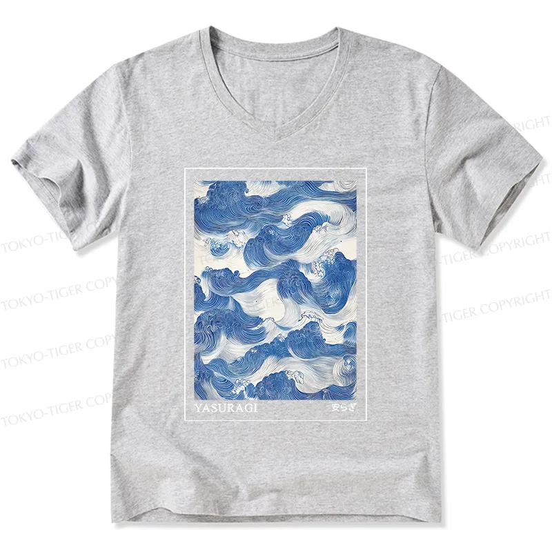 Tokyo-Tiger Japanese Retro Art Wave V-Neck Classic T-Shirt