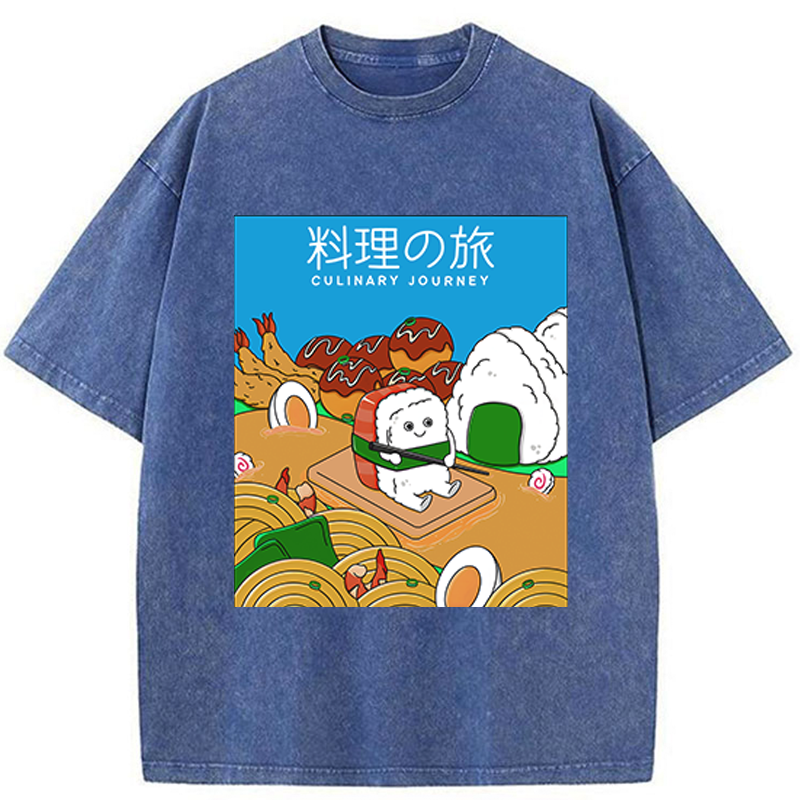 Tokyo-Tiger A Culinary Journey Of Sushi Washed T-Shirt