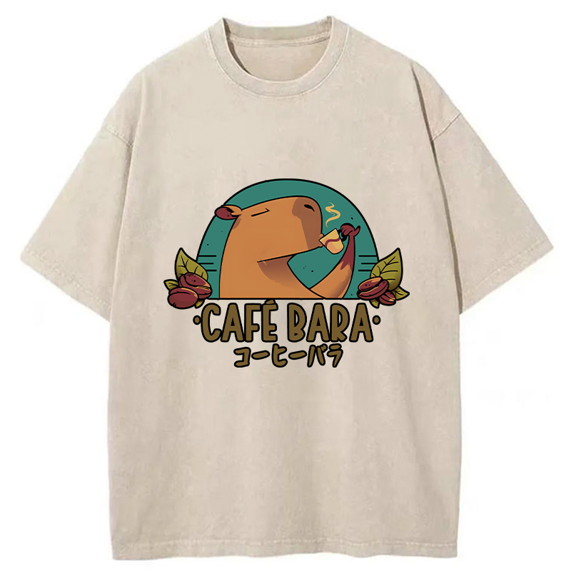 Tokyo-Tiger Funny Cafebara Washed T-Shirt