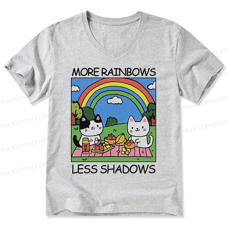Tokyo-Tiger More Rainbows Less Shadows V-Neck Classic T-Shirt