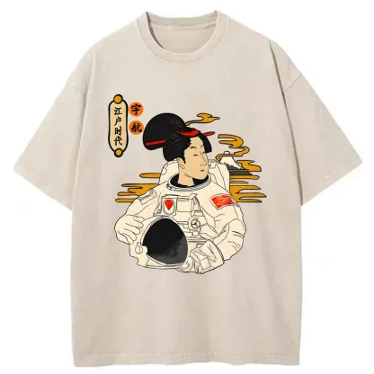 Tokyo-Tiger Geisha Astronaut Washed T-Shirt