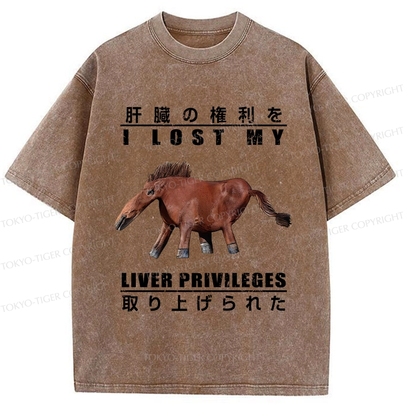 Tokyo-Tiger I Lost My Liver Privileges Washed T-Shirt