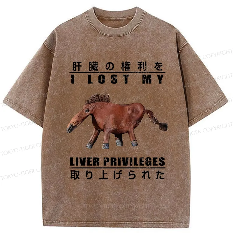 Tokyo-Tiger I Lost My Liver Privileges Washed T-Shirt