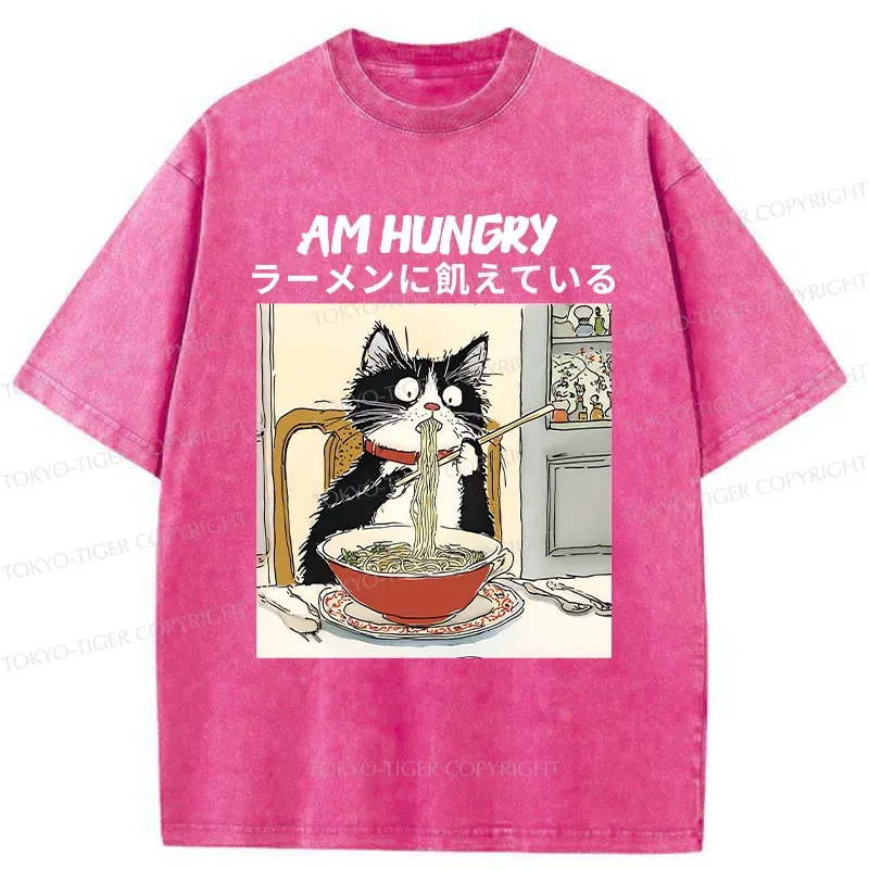 Tokyo-Tiger Hungry Cat Washed T-Shirt