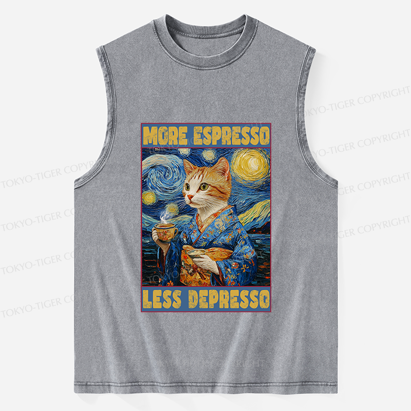 Tokyo-Tiger Funny More Espresso Less Depresso Washed Tank