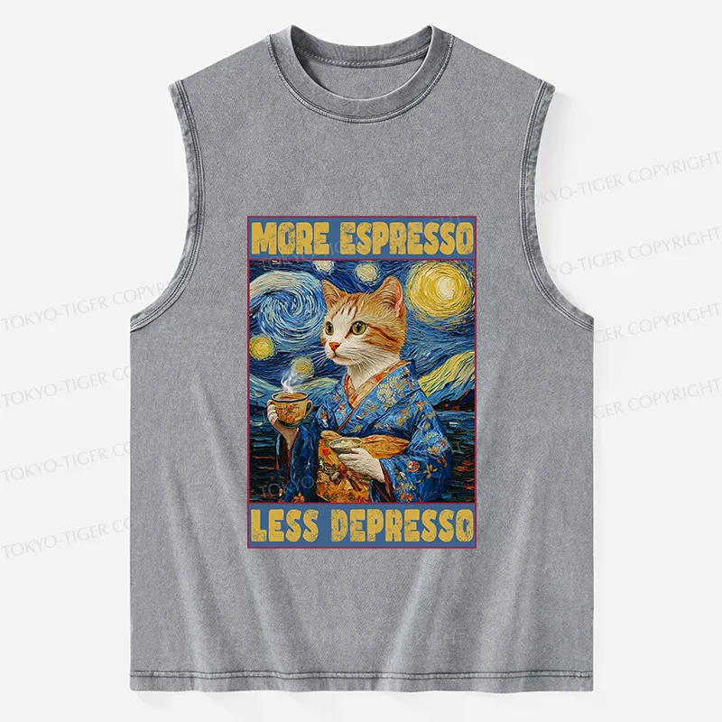 Tokyo-Tiger Funny More Espresso Less Depresso Washed Tank