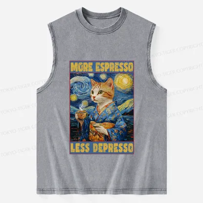 Tokyo-Tiger Funny More Espresso Less Depresso Washed Tank