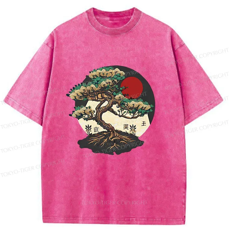 Tokyo-Tiger Japanese Bonsai Vintage Washed T-Shirt