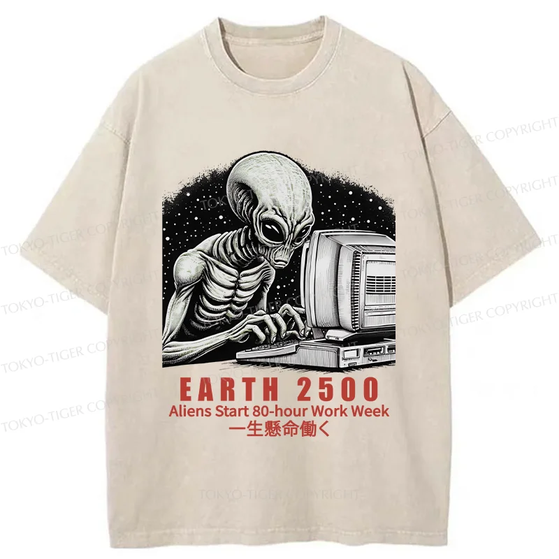 Tokyo-Tiger Alien Work Washed T-Shirt