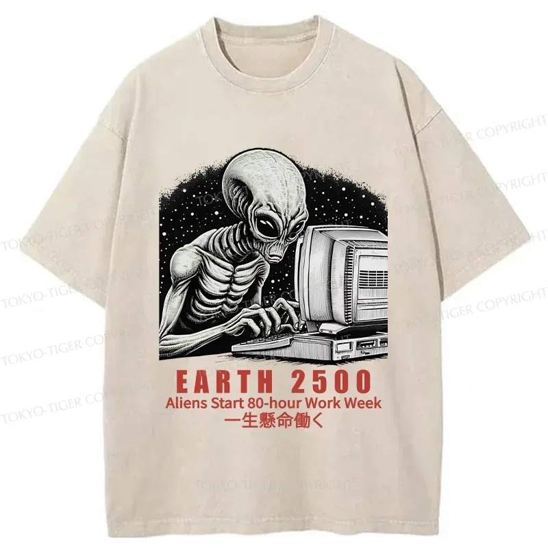 Tokyo-Tiger Alien Work Washed T-Shirt