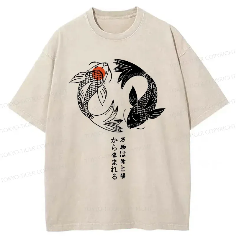Tokyo-Tiger Japanese Lucky Fish Washed T-Shirt