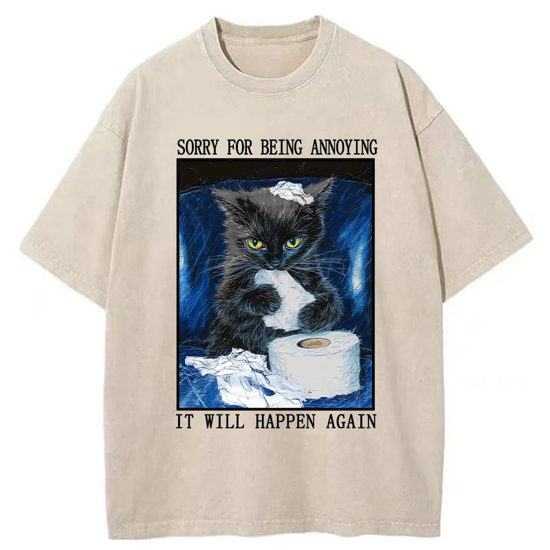 Tokyo-Tiger Naughty Cat Destroys Toilet Paper Washed T-Shirt