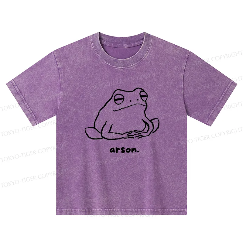 Tokyo-Tiger Japan Arsonist Frog Kids Washed T-Shirt