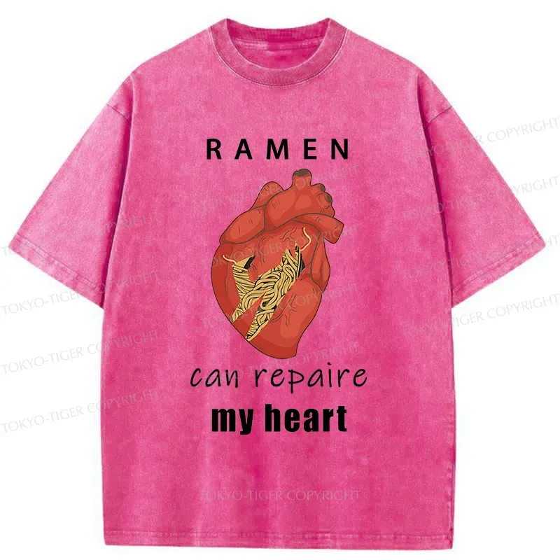 Tokyo-Tiger Ramen Mend My Heart Washed T-Shirt