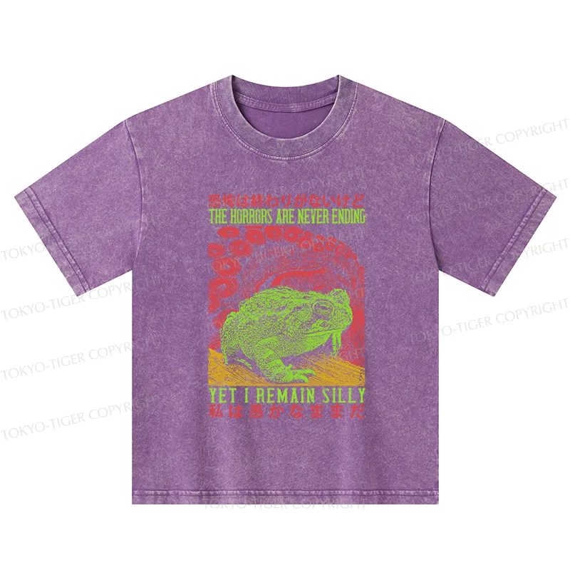 Tokyo-Tiger The Horrors Are Never Ending Japan Kids Washed T-Shirt