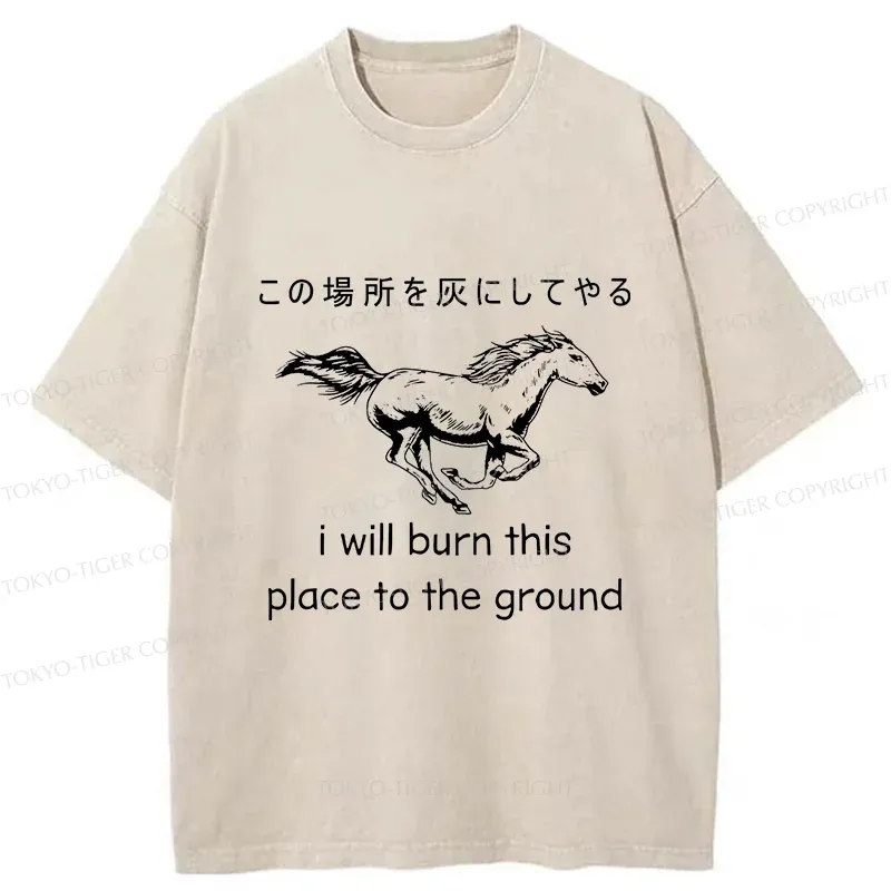 Tokyo-Tiger Angry Horse Washed T-Shirt