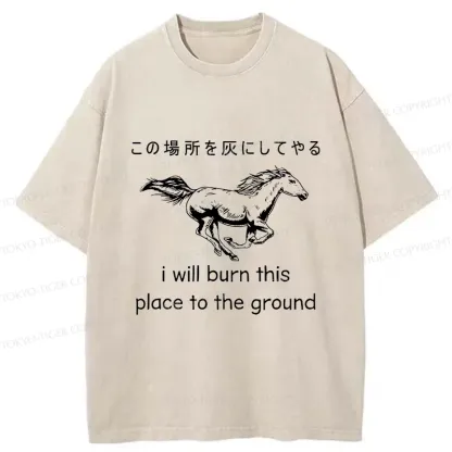 Tokyo-Tiger Angry Horse Washed T-Shirt