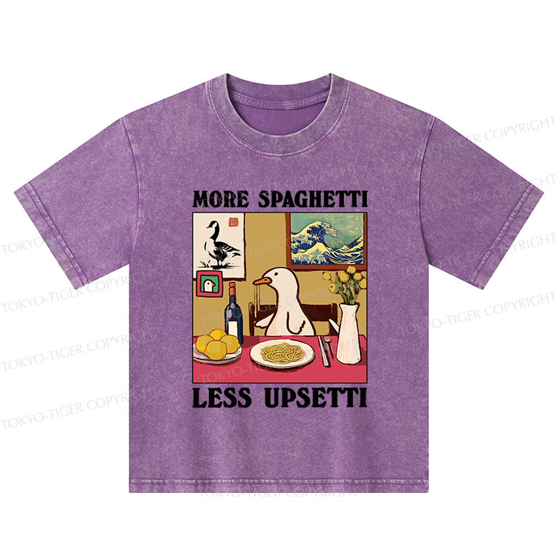 Tokyo-Tiger More Spaghetti Less Upsetti Goose Kids Washed T-Shirt